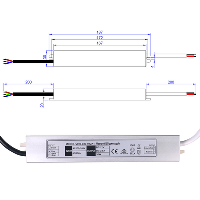 SAA証明書スリムラインLEDドライバー12V 30W防水定電圧IP67