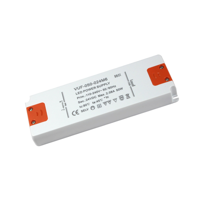 屋内軽量の一定した電圧LED運転者24V 50Wのプラスチック ケースIP20